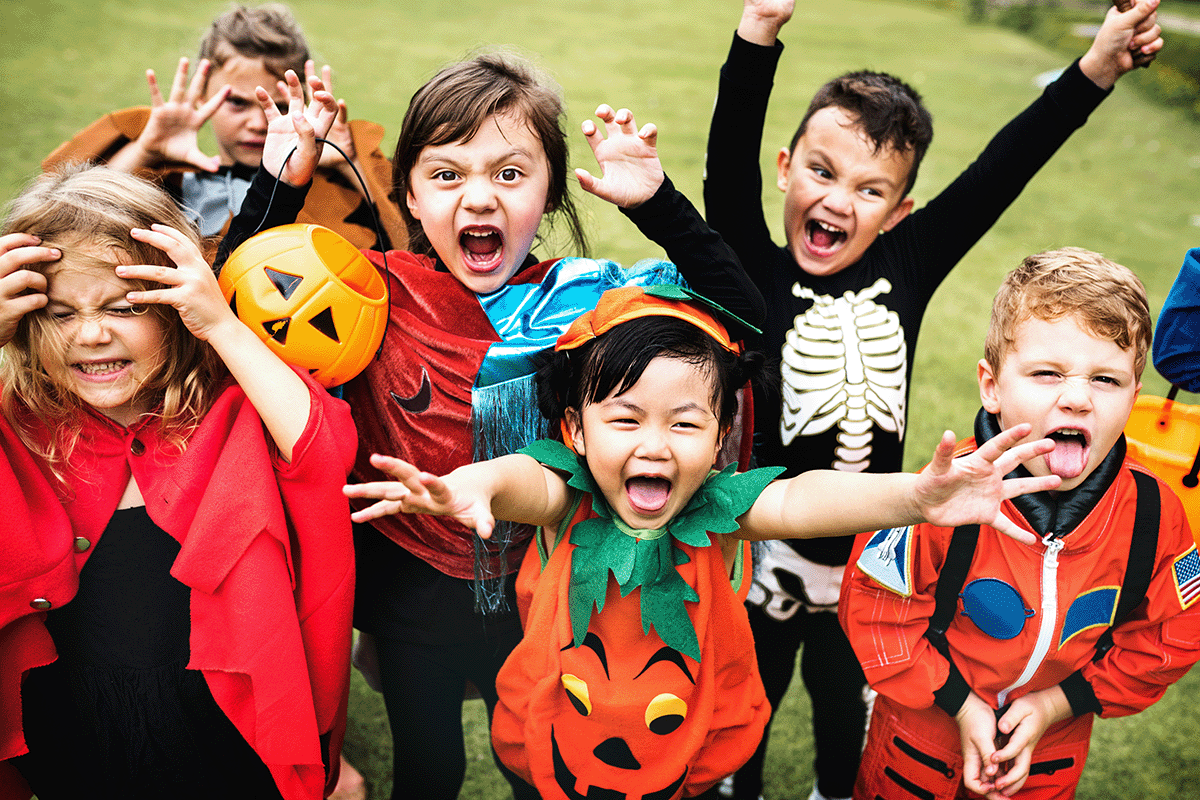 Children at Halloween